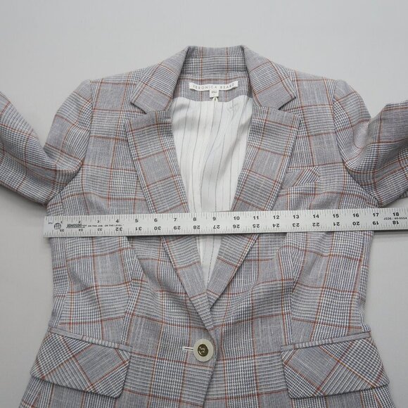 Veronica Beard Schoolboy Dickey Blazer Grey Plaid Size 2 - Picture 9 of 11